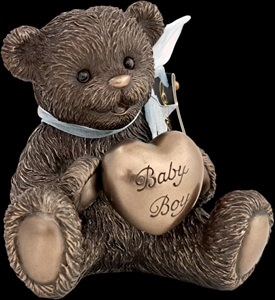 Romantisk-bronze-bamse-figur-med-hjerte-gave-til-hende
